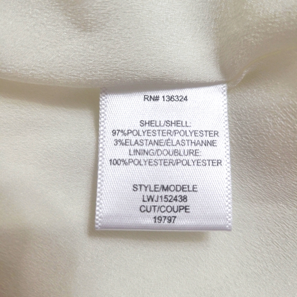 Halston Heritage Women's White Ruff Asymmetric One-shoulder Dress Size 4 - Picture 11 of 11